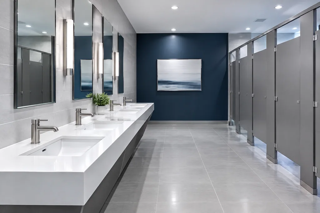 Installations sanitaires dans un espace commercial
